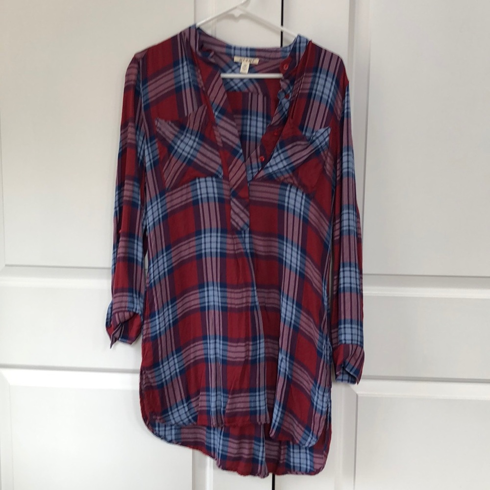 Francesca’s Collection medium plaid shirt dress